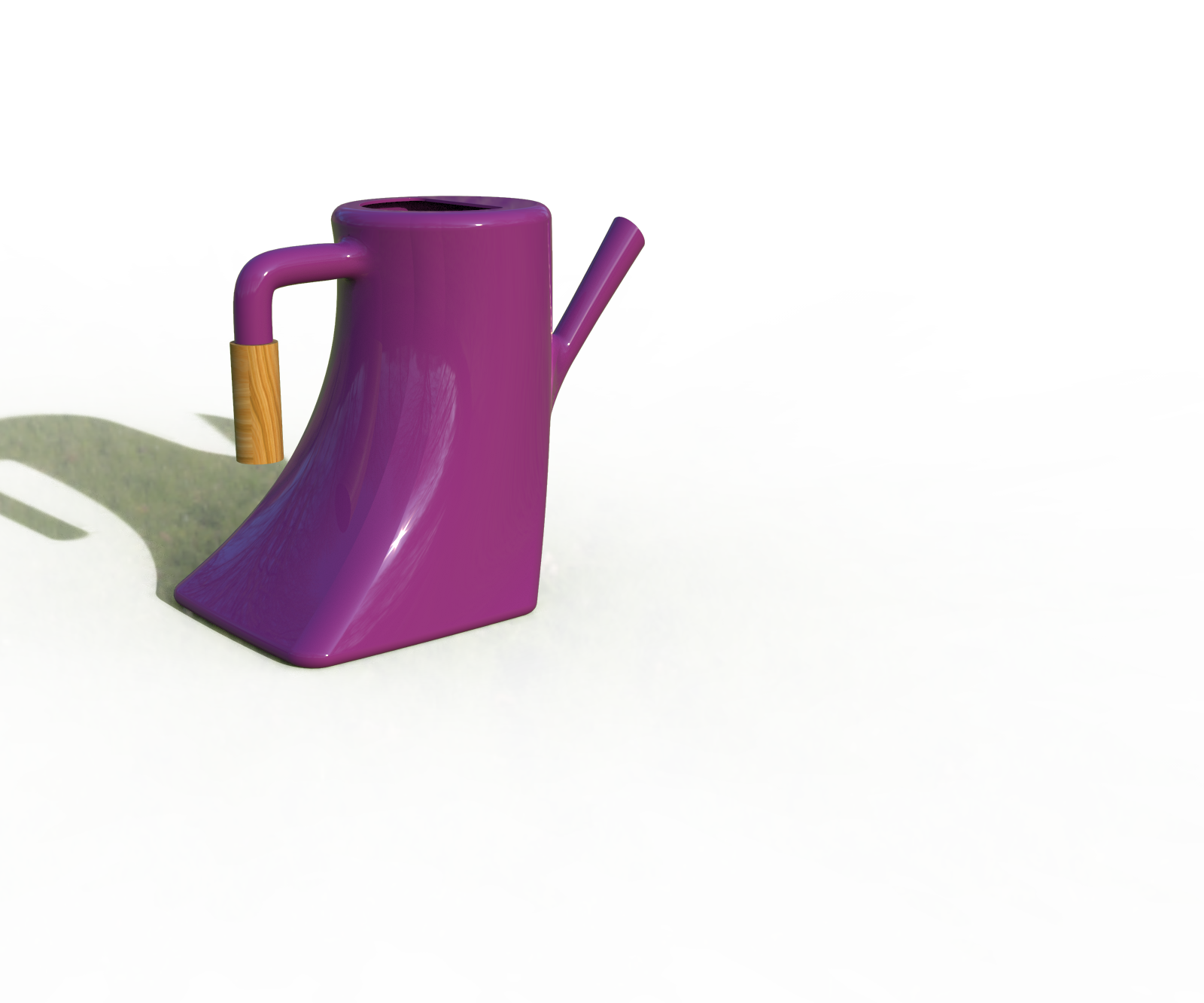 Origin Plastics watering can concept — KeyShot render front three-quarter view